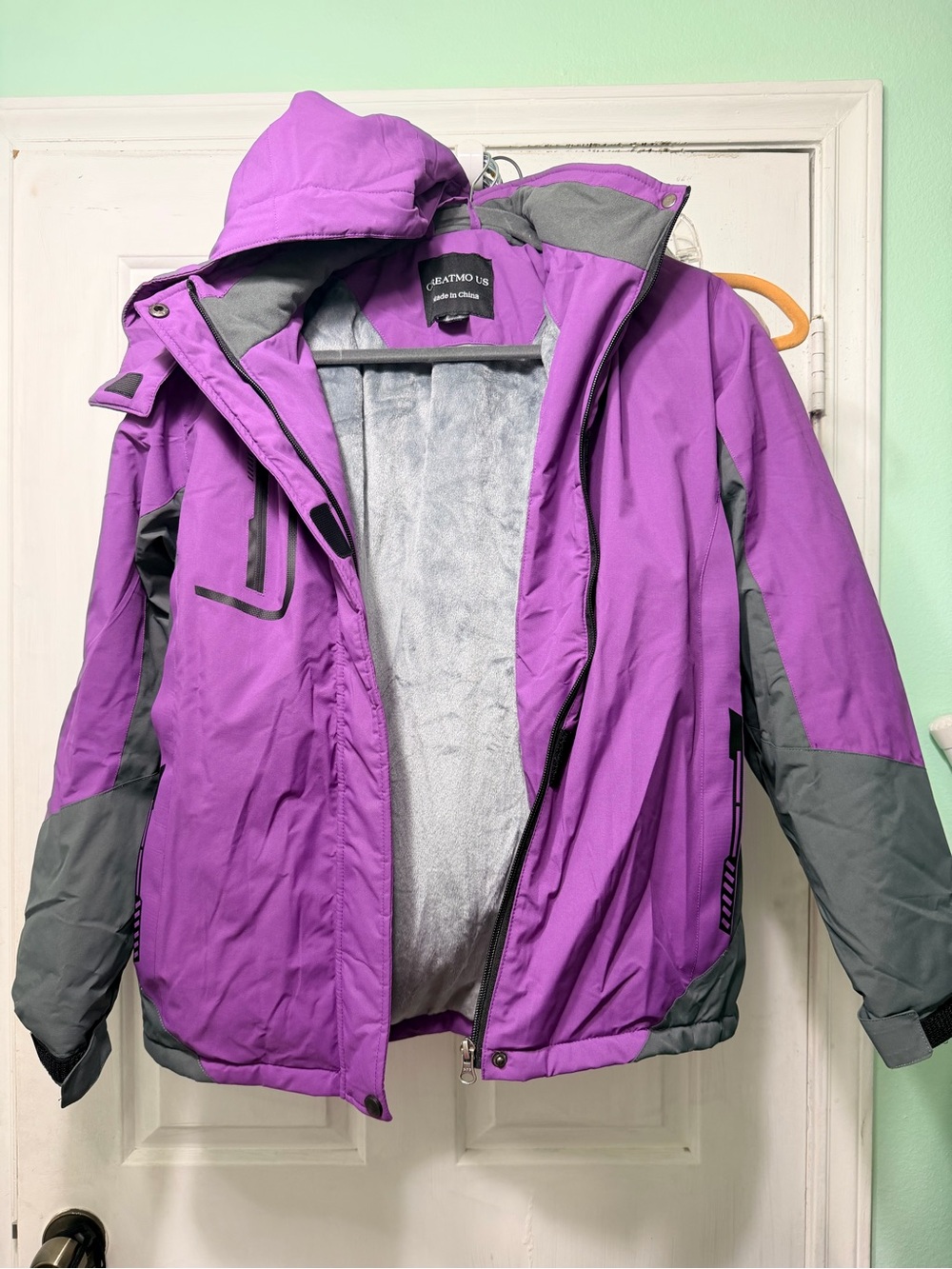 Purple & Gray Youth Insulated Winter/Ski Jacket